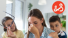 Mother with two children experiencing parent stress