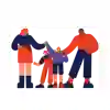 Illustration featuring a family together