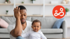 A father with child experiencing parenting stress