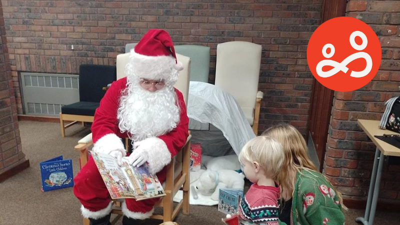 Jon Street, a volunteer from Westbury Library and Westbury Rotary Club, who dressed up as our Santa Clause. 