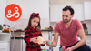 Father having a tea party with daughter