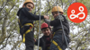 Three boys enjoying an outdoor climbing activity, as part of the Lads Need Dads Equip programme