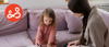 Child receiving counselling therapy.