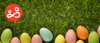 An image showing the gift of Easter eggs in different colours, to represent the charity link between Waitrose and Spurgeons