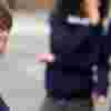 Bullied girl crying in playground