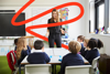 Teacher with students in classroom
