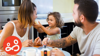 Young family enjoying the benefits of eating together